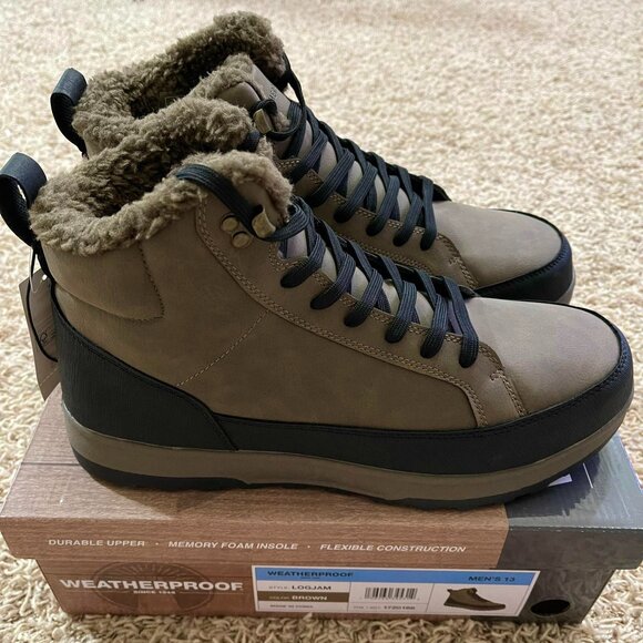 NEW Weatherproof Men's Sneakerboots Boots Shoes Brown, Size 13 - Picture 2 of 10